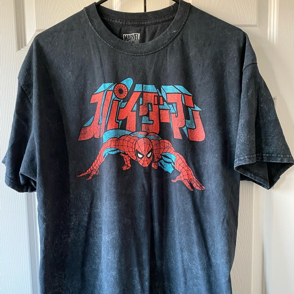 Oversized acid wash Spiderman T shirt